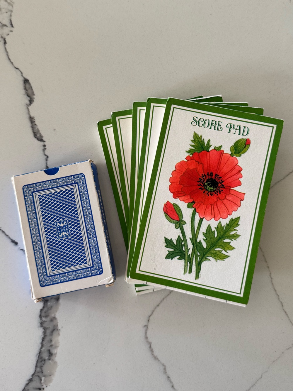Vintage Hallmark Bridge Score Pads & Deck of Bridge Playing Cards